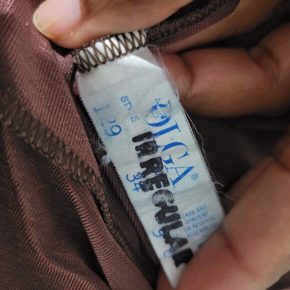 Vintage Olga Slip Brown Silky Shimmer Nylon Lingerie Shelf Bra Nightgown Small - Picture 7 of 14